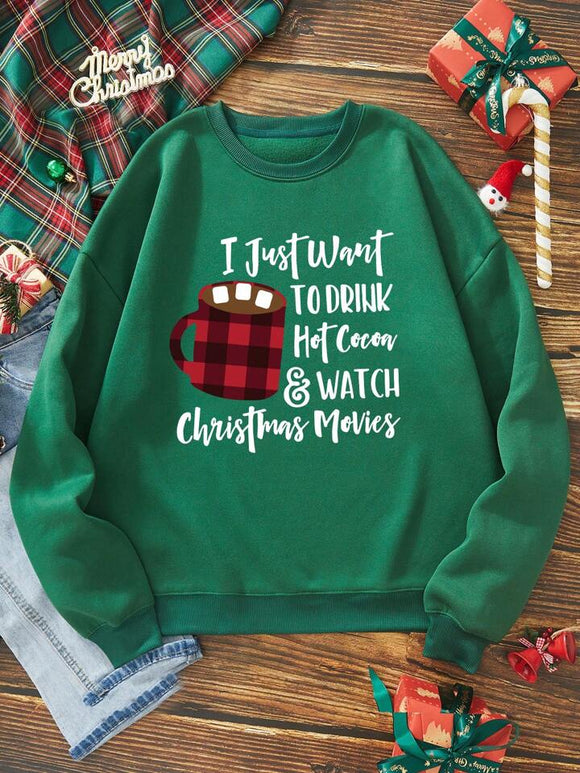 Women Christmas Movie Watching Christmas pullover sweater