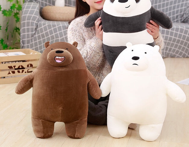 We Bare Bears Panda Grizzly Ice Polar Bear Plush Bag Plush Bags