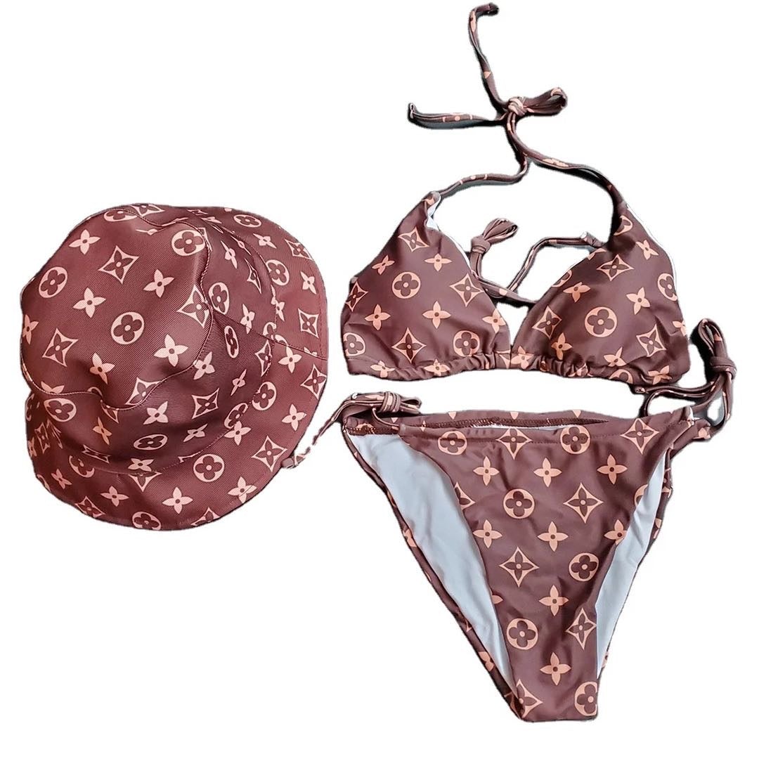 Luxury Louis Vuitton Fashion Logo Colorful Summer Bikini-Swimsuit - Binteez