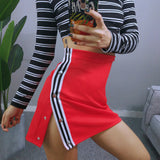 "Angle" side snap mini sports skirt