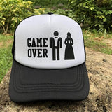 Game over grooms wedding bachelor party hat sash set