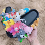 Y2K trending 3d stuffed animal plush teddy bear custom slides slippers