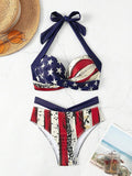 Usa flag 2 piece retro pin up bikini swimsuit