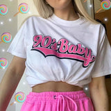 Women 90s baby retro oversize tshirt