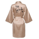 Bride team bride luxury satin wedding bachelorette robe braidemaids gift