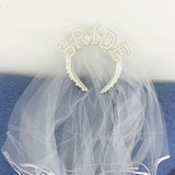 Luxury Pearl detail bridal shower bachelorette party veil headband