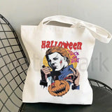 Funny trending horror Halloween tote handbag