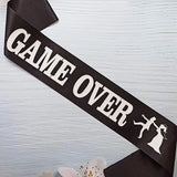 Game over grooms wedding bachelor party hat sash set