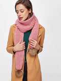 Knitted pom Pom detail scarf