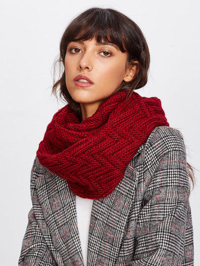 Knitted texture infinity scarf