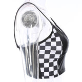 “All star” racing checkered crop top