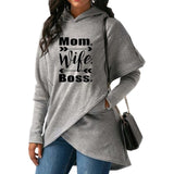 Mom wife boss arrow twist boho hoodie sweater
