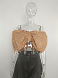 So Extra ruffle detail bow crop top