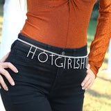 Hot girl sh*t bling rhinestone chain waist belt