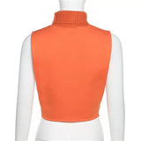 Ladies turtle neck cutout side number 5 crop top