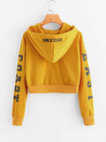 East Coast Text crop hoodie sweater
