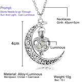 Trendy Hot Moon Glowing Gem Necklace Silver Plated Jewelry