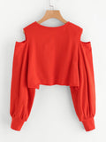 Ladies cutout shoulder oversize pullover sweater
