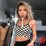 Checkered racing crop top