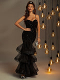 Ladies Couture Ruffle detail Formal Prom Evening Dress
