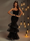 Ladies Couture Ruffle detail Formal Prom Evening Dress