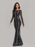 Elegant Sequin Mermaid Formal Evening Dress