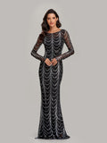 Elegant Sequin Mermaid Formal Evening Dress