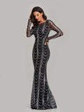 Elegant Sequin Mermaid Formal Evening Dress