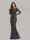 Elegant Sequin Mermaid Formal Evening Dress