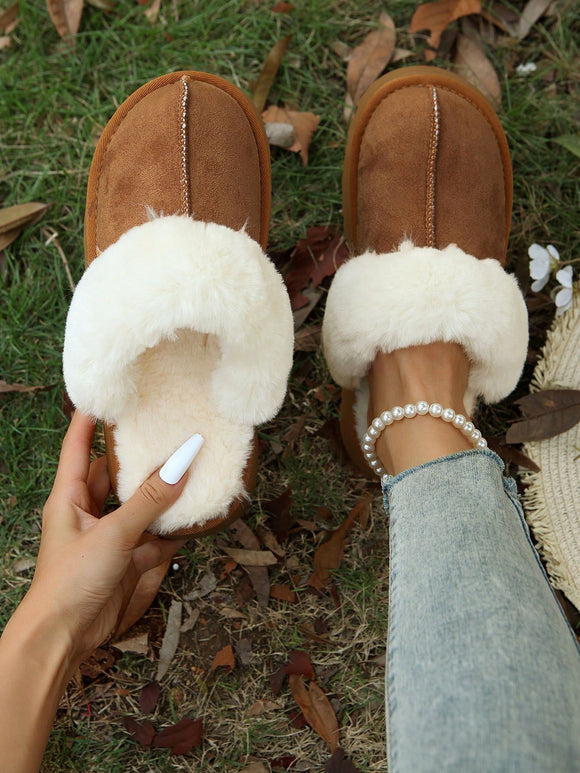 Winter Style Fuzzy Warm Comfy Bedroom House Outdoor Slippers