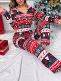 Women Reindeer Christmas Pajamas onesie Jumpsuit
