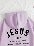 Women Jesus is my everything graphic text hoodie