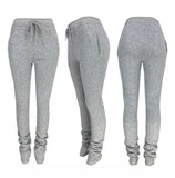 Ladies trendy ruched ruffle joggers fashion pants