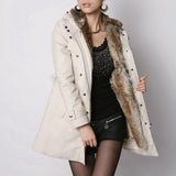 Trendy Warm fur style belted coat jacket