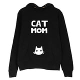 Cat mom printed pullover hoodie sweater