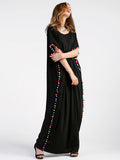 Pom Pom detail long maxi dress