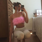 80s Barbie fur style tube crop top