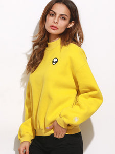 Yellow alien style turtle neck sweater
