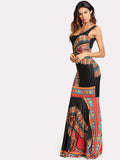 Queen African print long maxi fashion dress