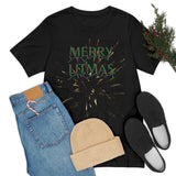 Merry litmas tee, christmas t-shirt, clothing, men tee, women tee, funny, cute, winter  Unisex Jersey Short Sleeve Tee