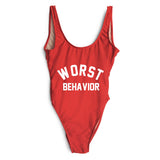 Worst behavior one piece monokini swimwear