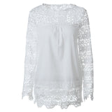 Crochet lace detail chiffon top