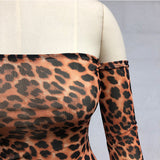leopard animal print bell sleeve jumpsuit romper