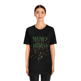 Merry litmas tee, christmas t-shirt, clothing, men tee, women tee, funny, cute, winter  Unisex Jersey Short Sleeve Tee