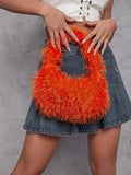 Fuzzy boho handbag