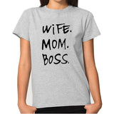 Wife Mom Boss Printed retro tshirt