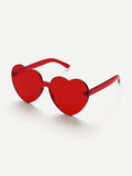 Heart shaped retro color sunglasses