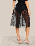 Star sheer couture mesh skirt