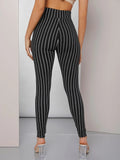 Stripe high waist fashion pants