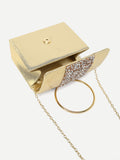 Gold glitter ring handle chain mini bag